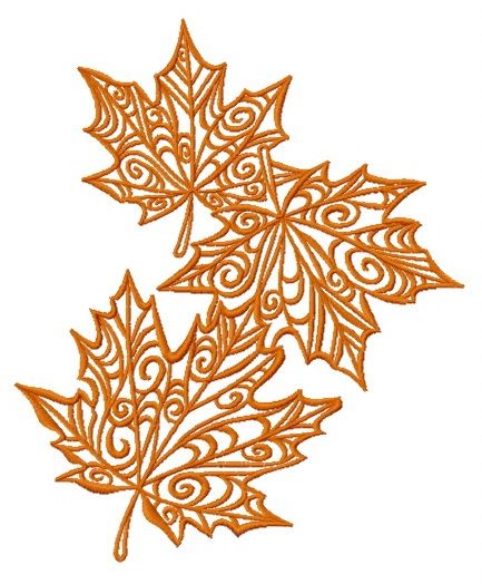 Maple leaves 3 machine embroidery design