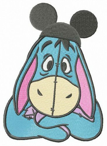 Mickey hat for Eeyore machine embroidery design