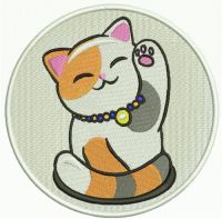 Smiling cat embroidery design