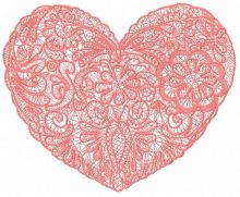 Lace heart embroidery design