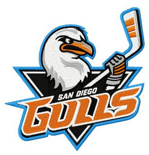 San Diego Gulls logo machine embroidery design