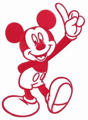 Mickey Mouse number one machine embroidery design
