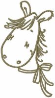 Horse contour embroidery design