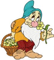 Bashful with Flowers embroidery design