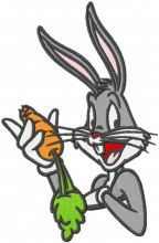 Bugs bunny love carrot embroidery design