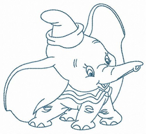 Happy Dumbo machine embroidery design
