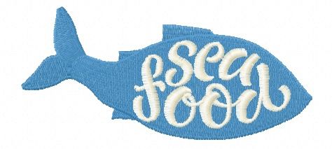 Sea food machine embroidery design