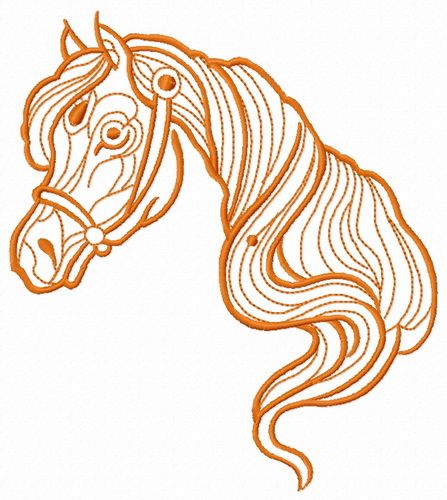 Pony head machine embroidery design