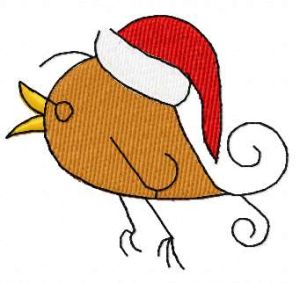 Bird Christmas song embroidery design