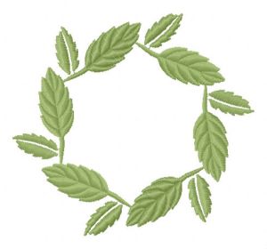 Leaf wreath embroidery design