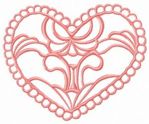 Heart decoration element embroidery design