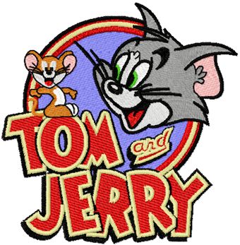 Tom and Jerry Badge machine embroidery design