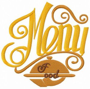 Food menu embroidery design