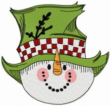 Snowman in top hat 2 embroidery design