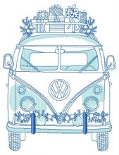 Volkswagen bus embroidery design