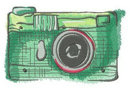 My old green camera machine embroidery design