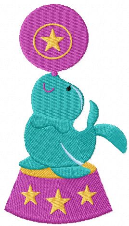 Merry Sea Lion free machine embroidery design