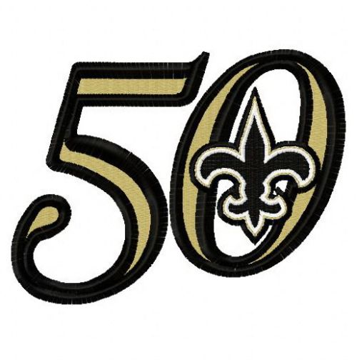 New Orleans Saints 50th anniversary 3 machine embroidery design