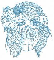 Asian beauty embroidery design