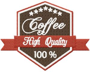 Coffee Label High Quality embroidery design