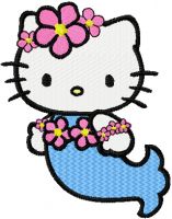 Hello Kitty Mermaid embroidery design