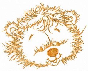 Lion head embroidery design
