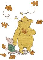 Desenho de bordado grátis de outono do Winnie Pooh Piglet