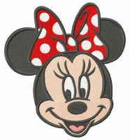 Minnie with polka dot bow embroidery design