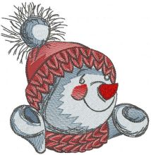 Snowman happy cold time embroidery design