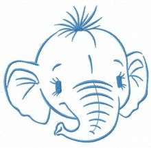 Head of elephant calf embroidery design