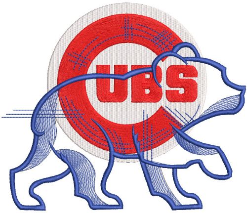 Chicago cubs modern logo embroidery design