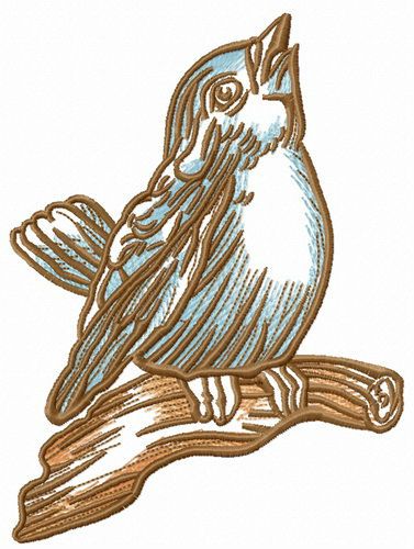 Nightingale sings machine embroidery design