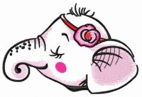Arrogant elephant embroidery design