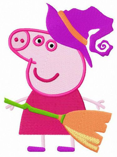 Peppa the witch machine embroidery design