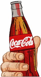Coca cola bottle in hand