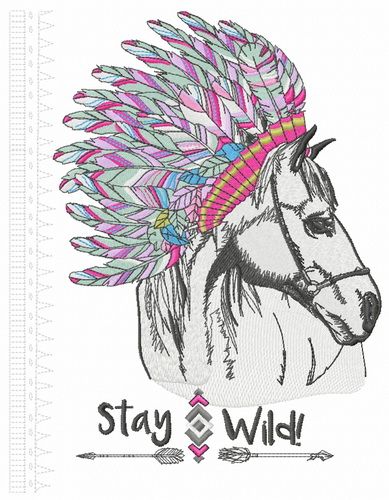 Stay wild machine embroidery design      