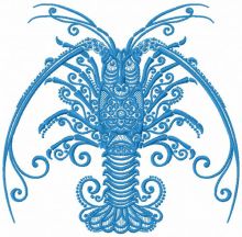 Crayfish embroidery design