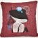 Embroidered pillow with french coquette design