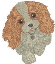 Adorable Cocker Spaniel puppy embroidery design
