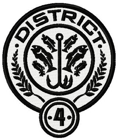 District 4 logo machine embroidery design