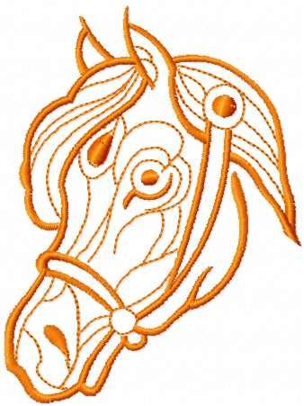 Head horse free embroidery design