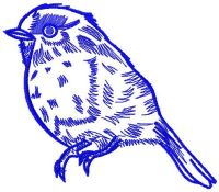 Bullfinch one color embroidery design