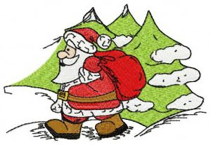 Santa in the forest embroidery design