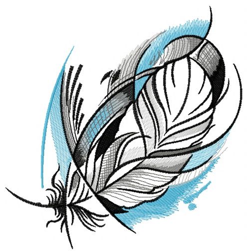 Pigeon feather machine embroidery design