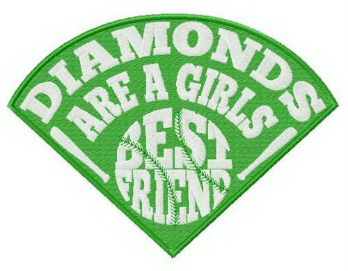 Diamonds are girl's best friend fan machine embroidery design