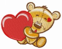 Bear surprised embroidery design