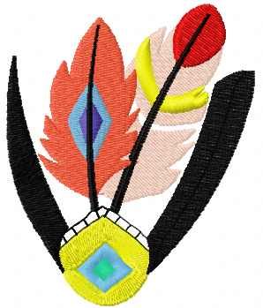 Feather free machine embroidery design 4
