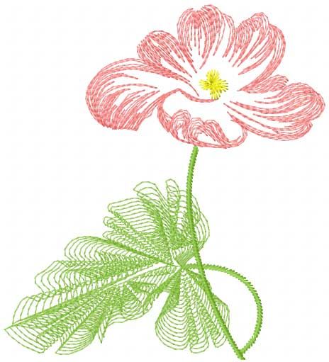 Art flower free machine embroidery design