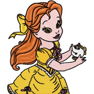 Little Princess Beauty and the Beast embroidery design