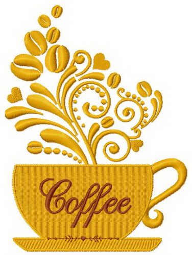 Coffee cup 8 machine embroidery design